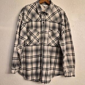 Time Tru White & Black Super-Soft Flannel: Comfy Effortless Winter Essential